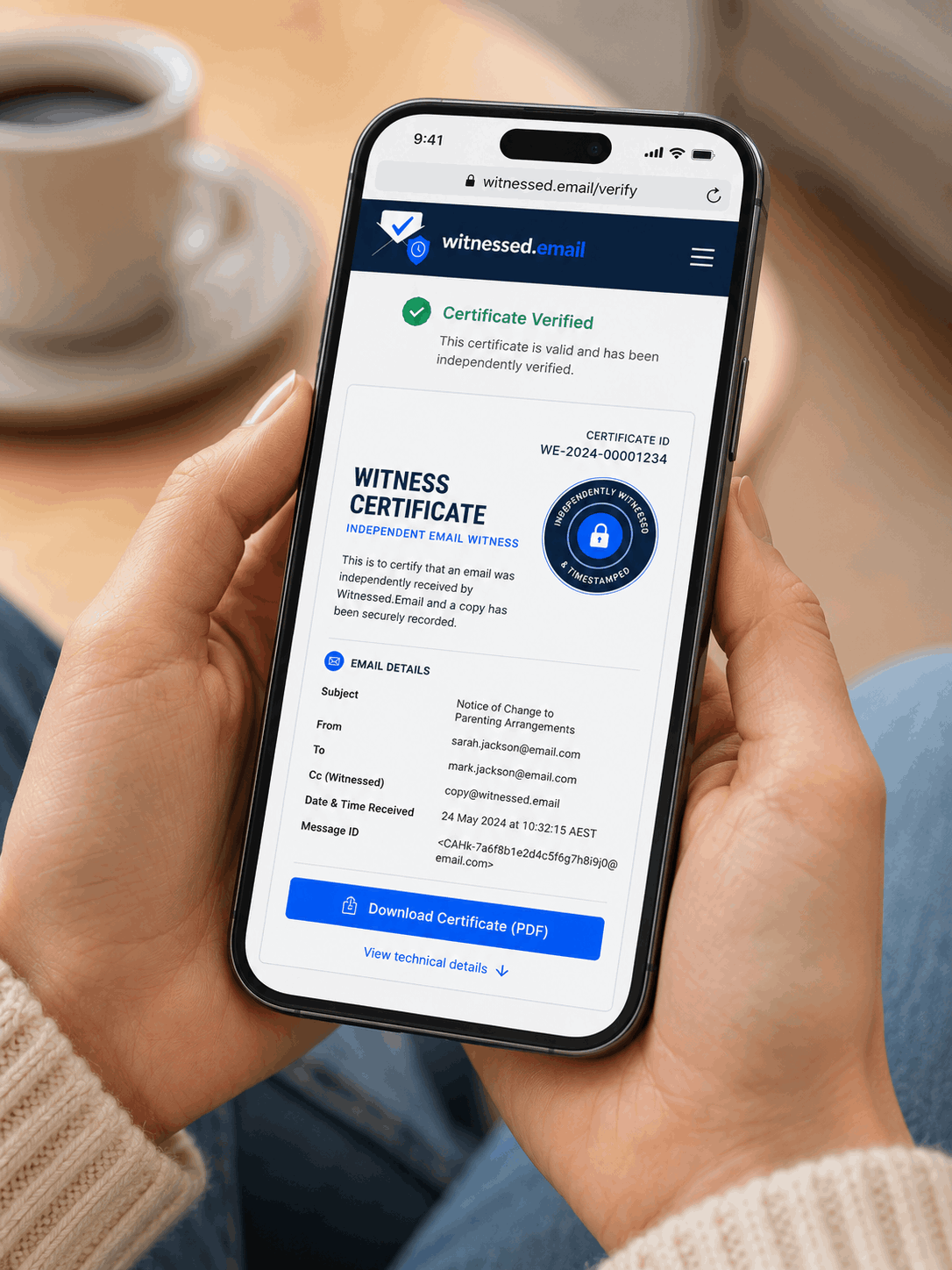 Witnessed.Email - Your Witness when it comes to sending emails